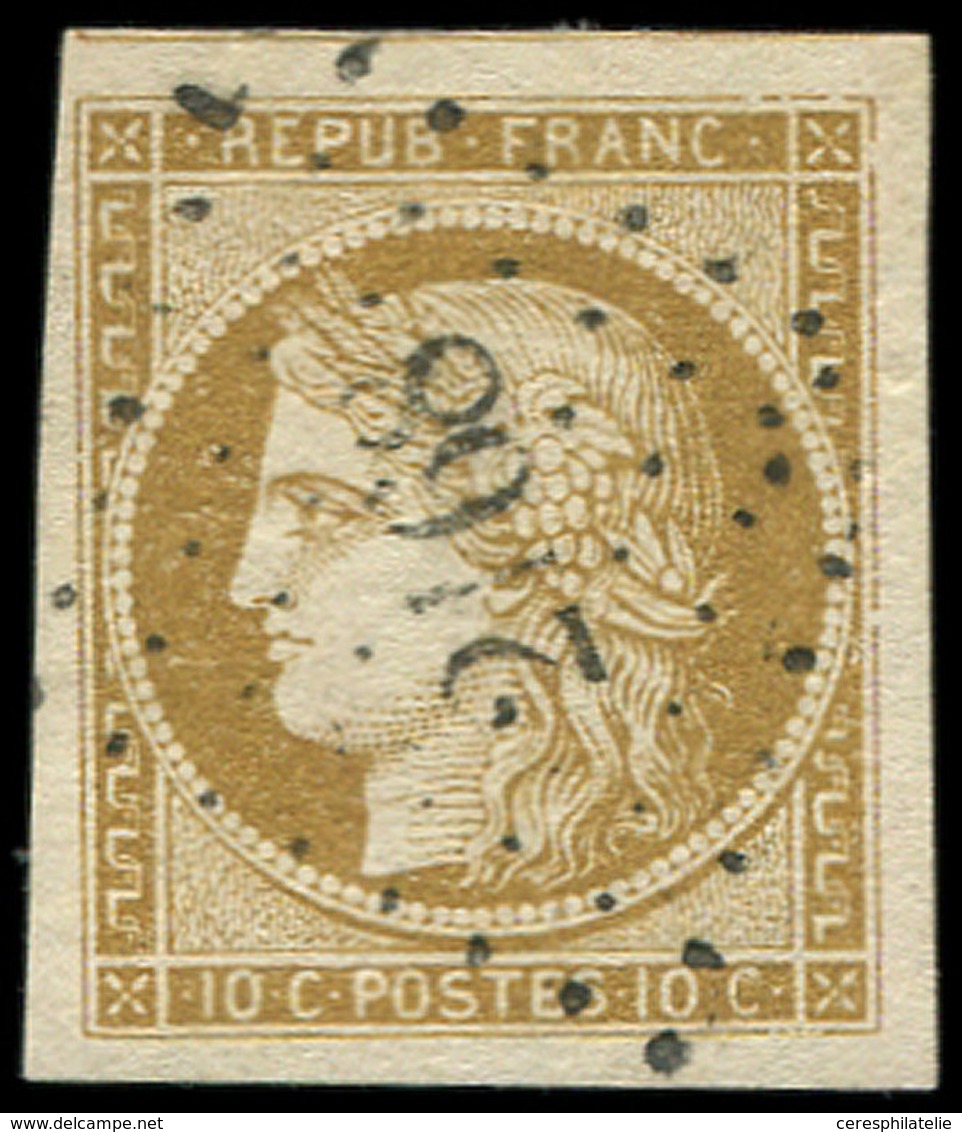 EMISSION DE 1849 - 1    10c. Bistre-jaune, Obl. PC 2168, TTB - 1849-1850 Cérès