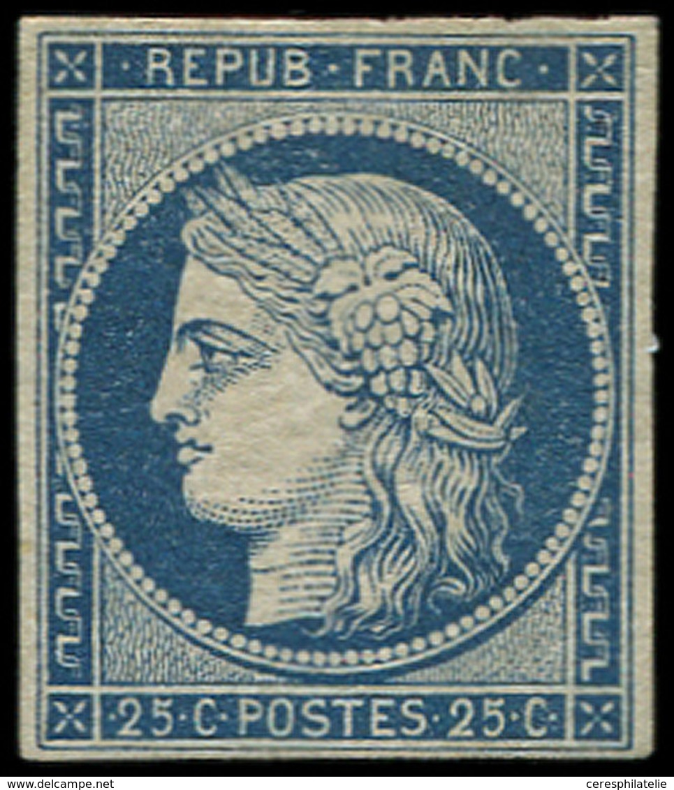 (*) EMISSION DE 1849 - 4    25c. Bleu, Frais Et TB - 1849-1850 Cérès