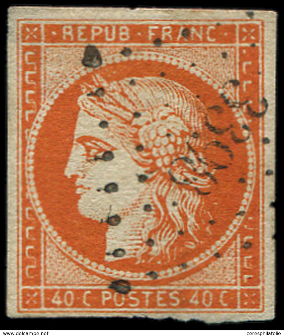 EMISSION DE 1849 - 5    40c. Orange, Oblitéré PC 3398, Frais Et TB - 1849-1850 Cérès