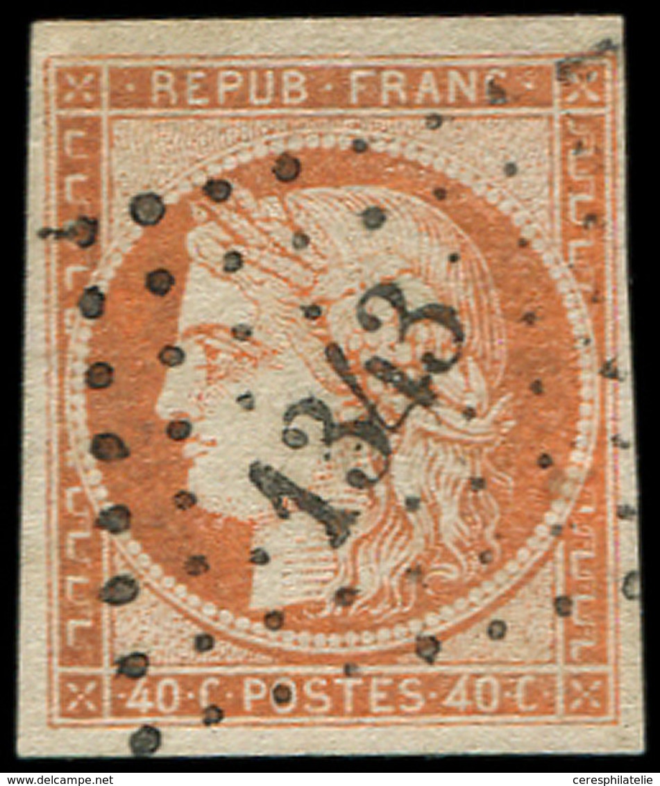 EMISSION DE 1849 - 5b   40c. Orange Foncé, Obl. PC 1343, TB. Br - 1849-1850 Cérès