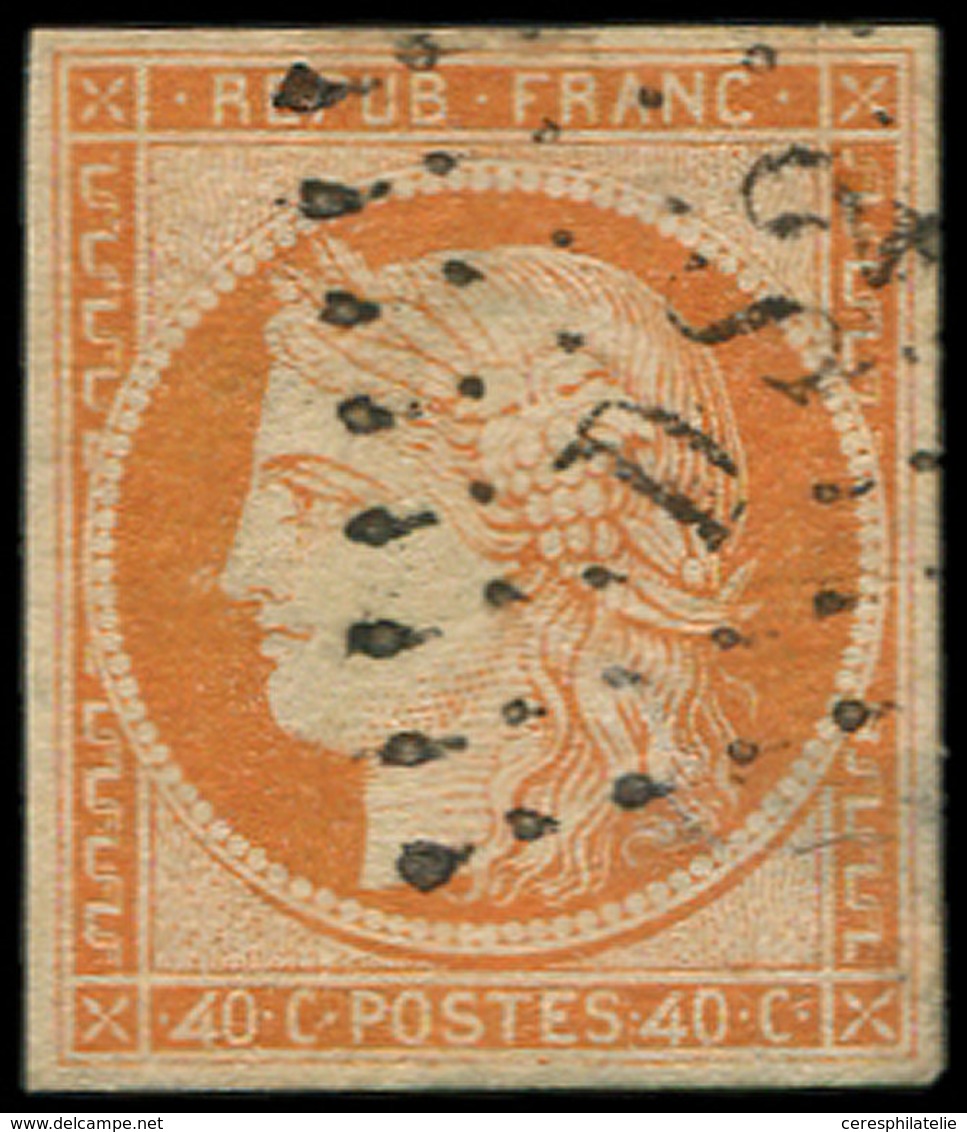 EMISSION DE 1849 - 5d   40c. Orange, 4 RETOUCHE, Obl. Los. DS2, Défectueux, En Attendant Mieux - 1849-1850 Cérès