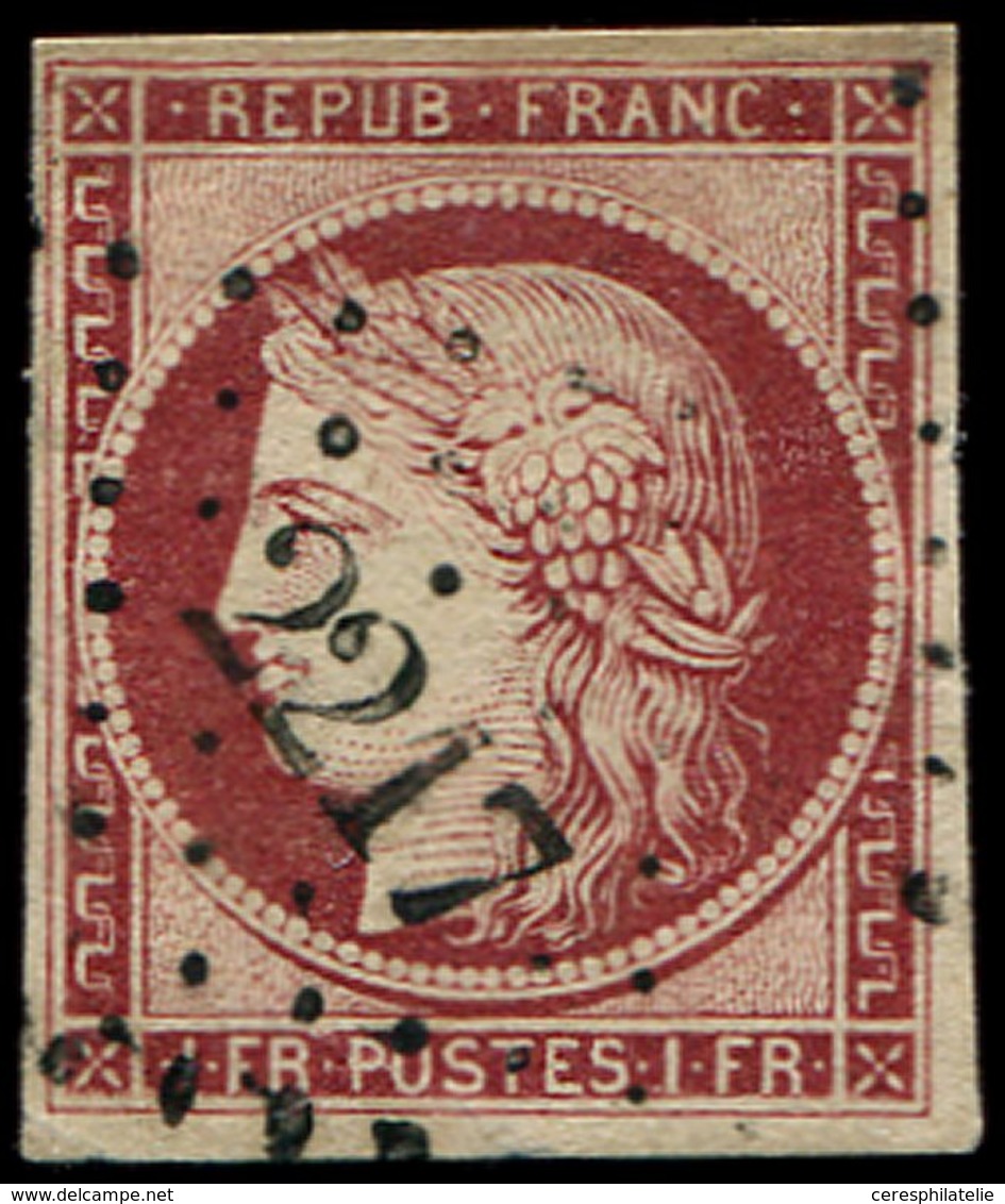 EMISSION DE 1849 - 6     1f. Carmin, Oblitéré PC 2217, TB - 1849-1850 Cérès