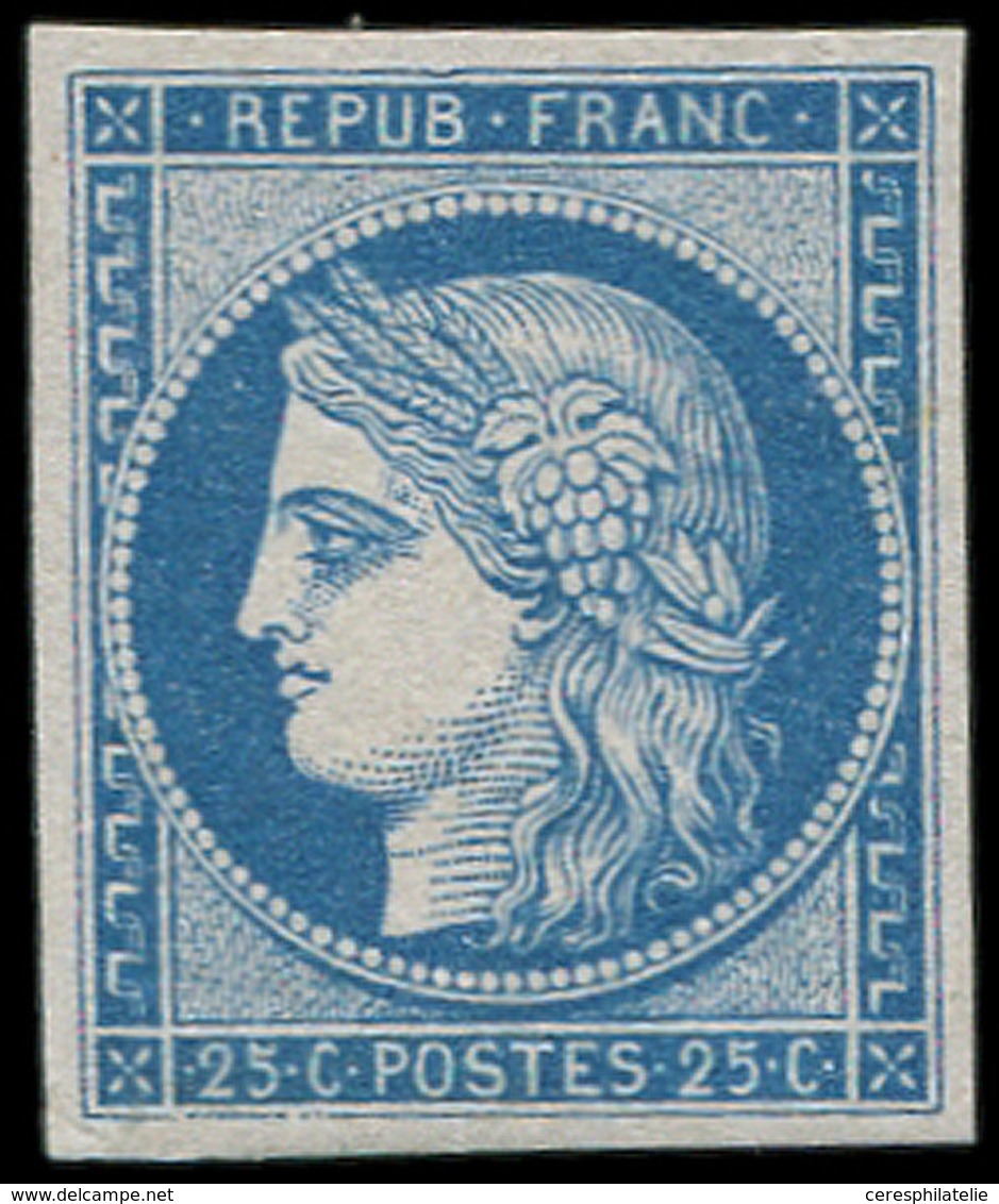 ** EMISSION DE 1849 - R4d  25c. Bleu, REIMPRESSION, Fraîcheur Postale, TTB - 1849-1850 Cérès