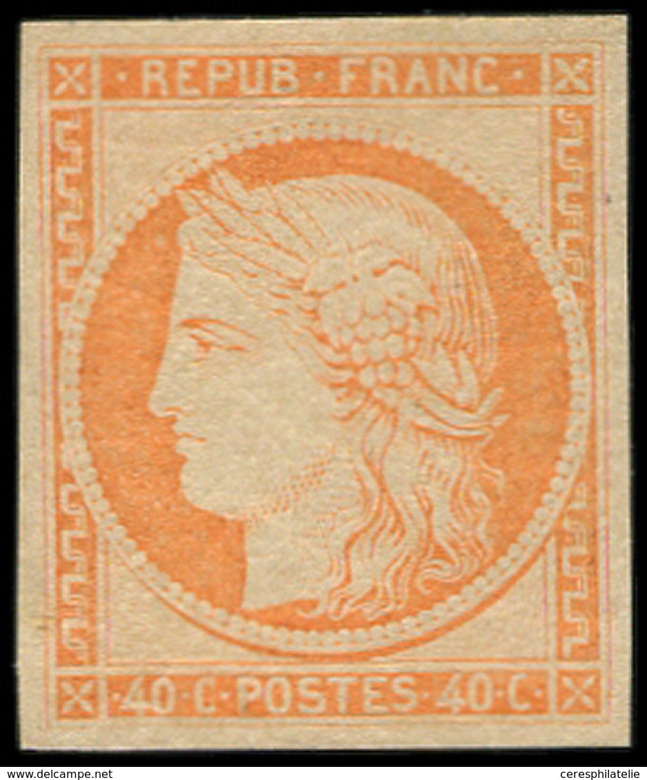 * EMISSION DE 1849 - R5g  40c. Orange, REIMPRESSION, Inf. Trace De Ch., TB - 1849-1850 Cérès