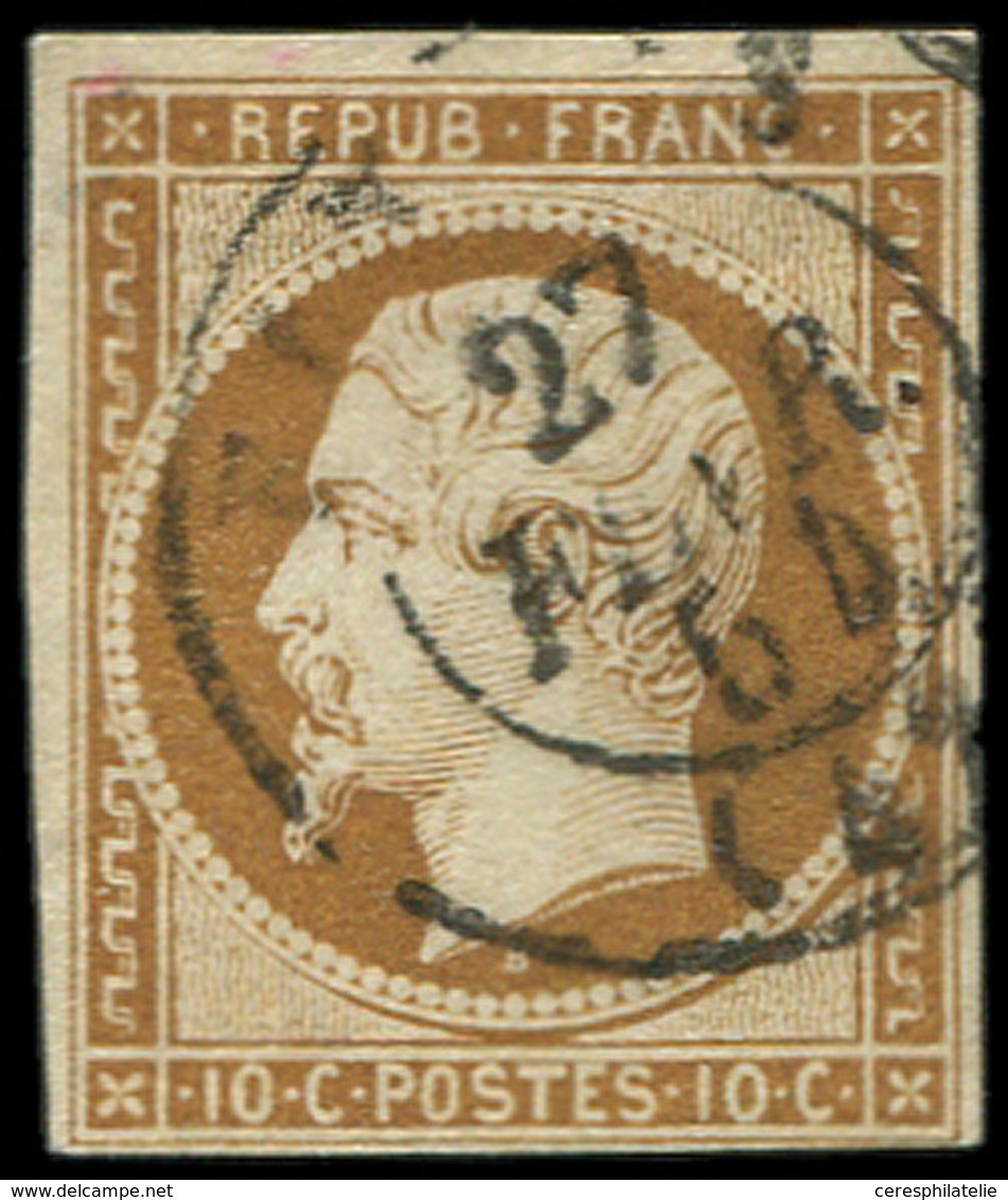 PRESIDENCE - 9    10c. Bistre-jaune, Obl. Càd T15 27/2/54, Obl. RR Sur Ce Timbre, TB - 1852 Luis-Napoléon
