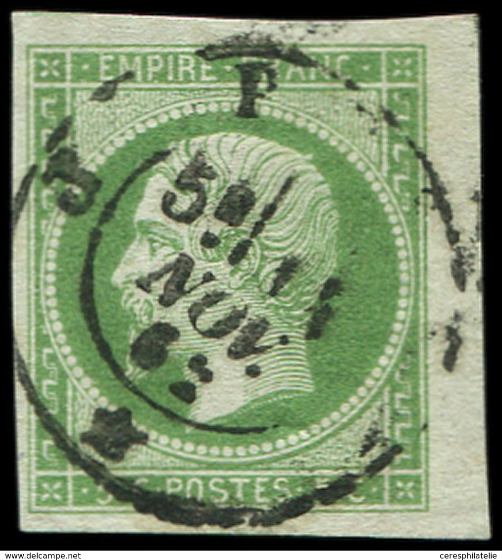 EMPIRE NON DENTELE - 12    5c. Vert, Obl. Càd PARIS *, TTB - 1853-1860 Napoléon III