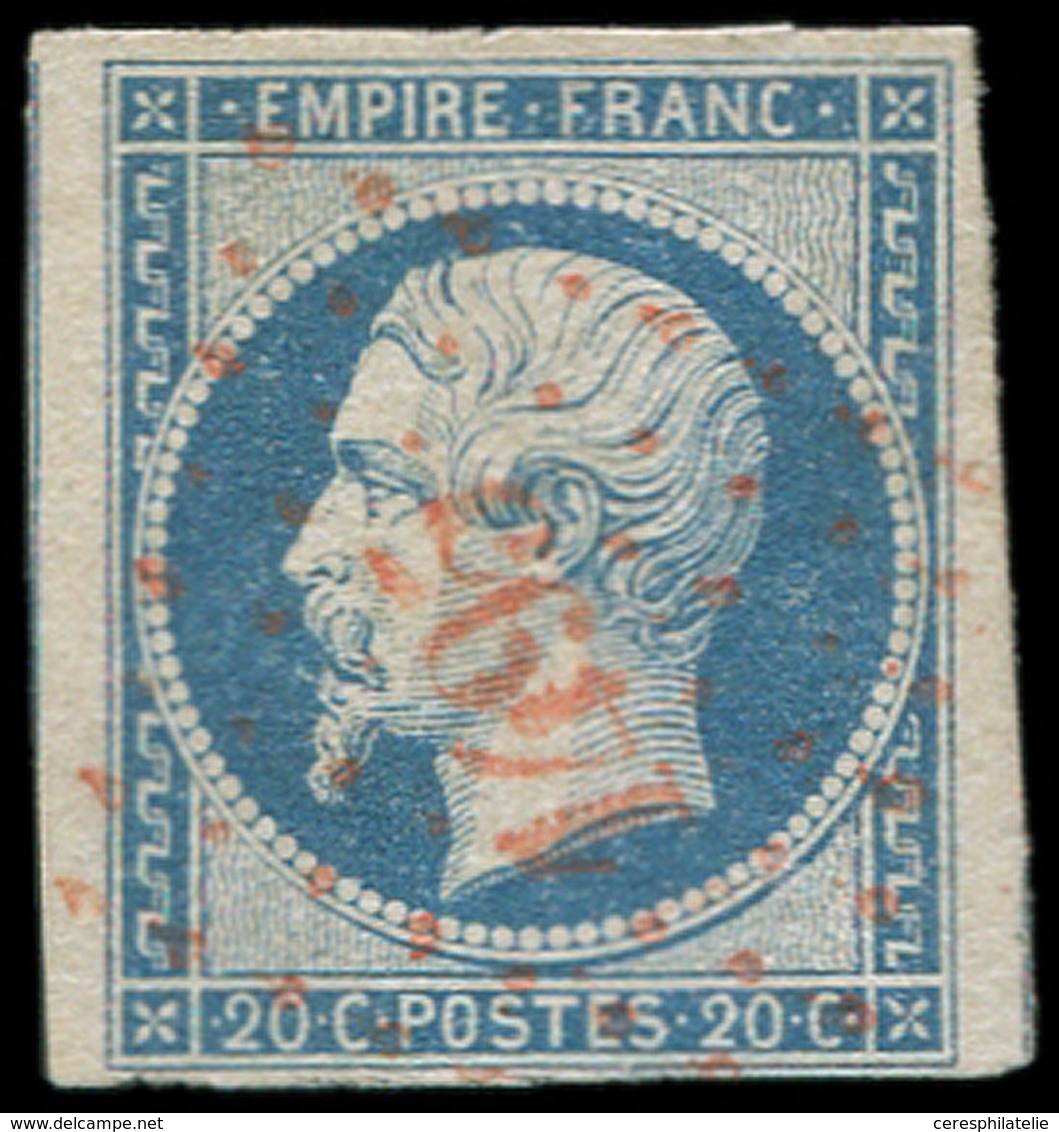 EMPIRE NON DENTELE - 14A  20c. Bleu, T I, Obl. PC ROUGE 1495, TB - 1853-1860 Napoléon III