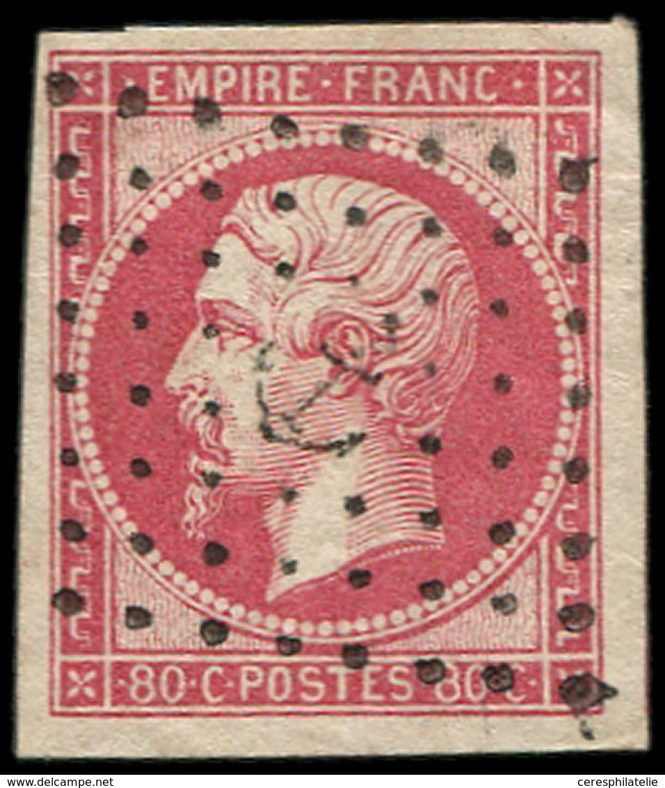 EMPIRE NON DENTELE - 17B  80c. Rose, Obl. ANCRE, TTB - 1853-1860 Napoléon III