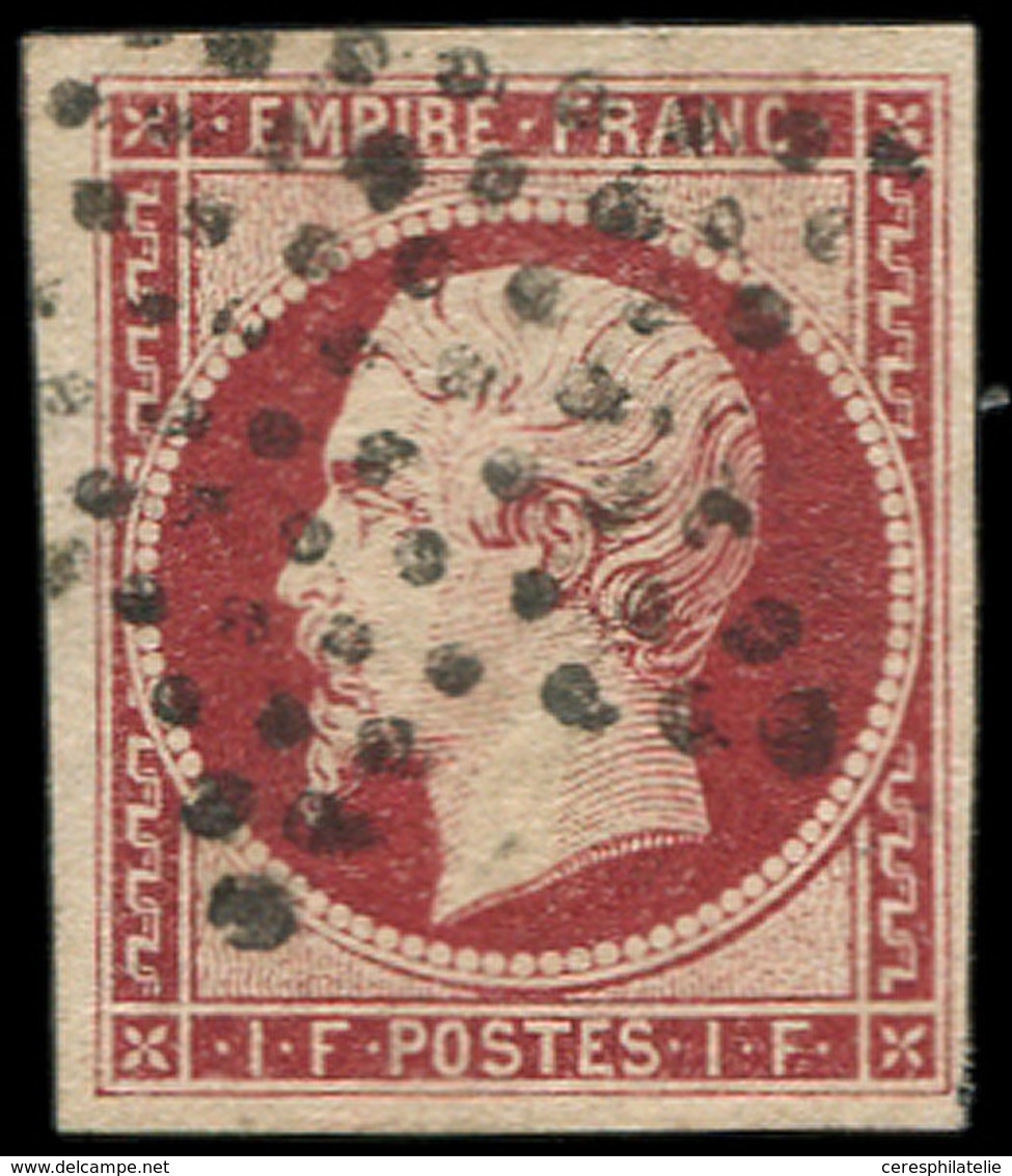 EMPIRE NON DENTELE - 18    1f. Carmin, Obl. Etoile, Infime Pelurage, Aspect TTB - 1853-1860 Napoleon III