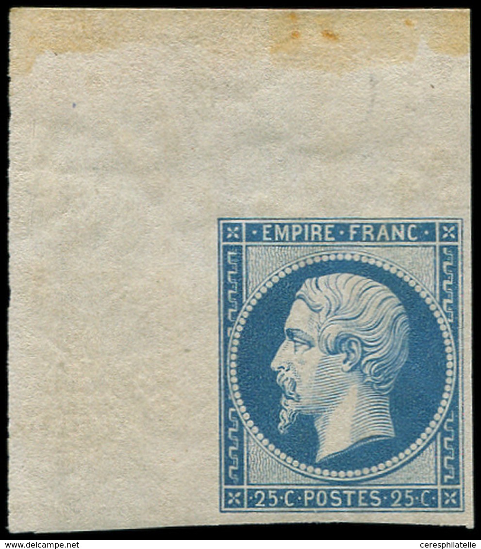 ** EMPIRE NON DENTELE - R15c 25c. Bleu, REIMPRESSION, Cdf, Ch. Sur Le Bord, TB - 1853-1860 Napoleon III