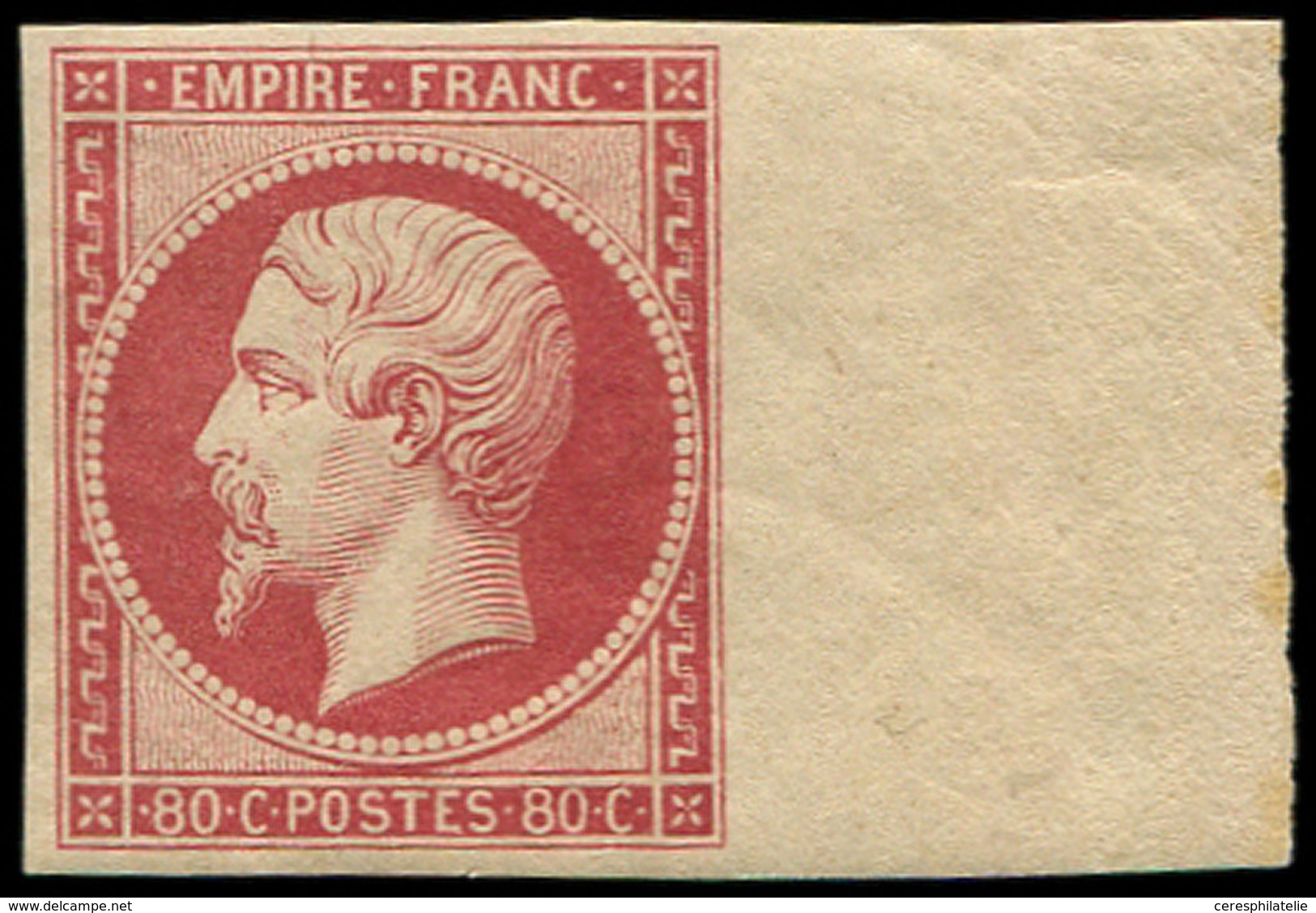 ** EMPIRE NON DENTELE - R17Ah 80c. Rose, REIMPRESSION, Bdf, Fraîcheur Postale, TTB - 1853-1860 Napoleon III