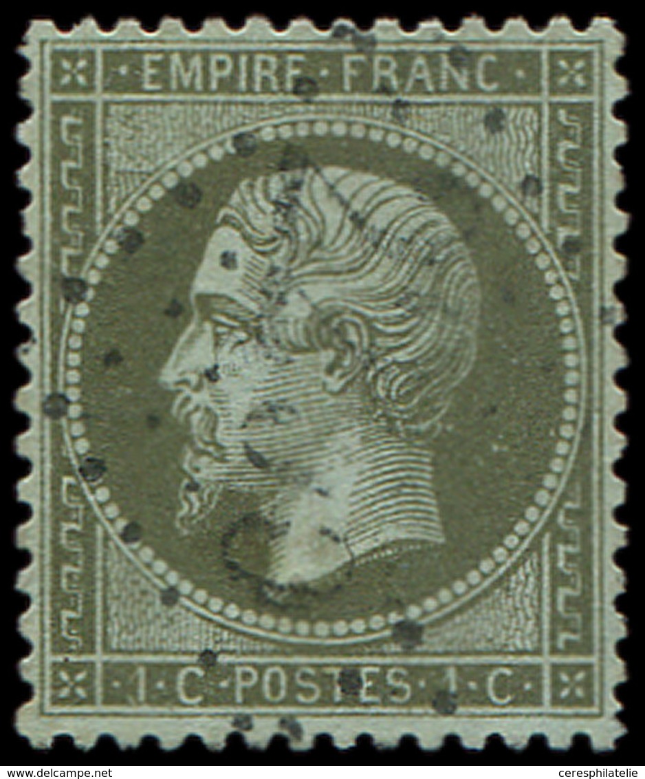 EMPIRE DENTELE - 19    1c. Olive, Obl. GC, Très Bon Centrage, TTB - 1862 Napoleon III
