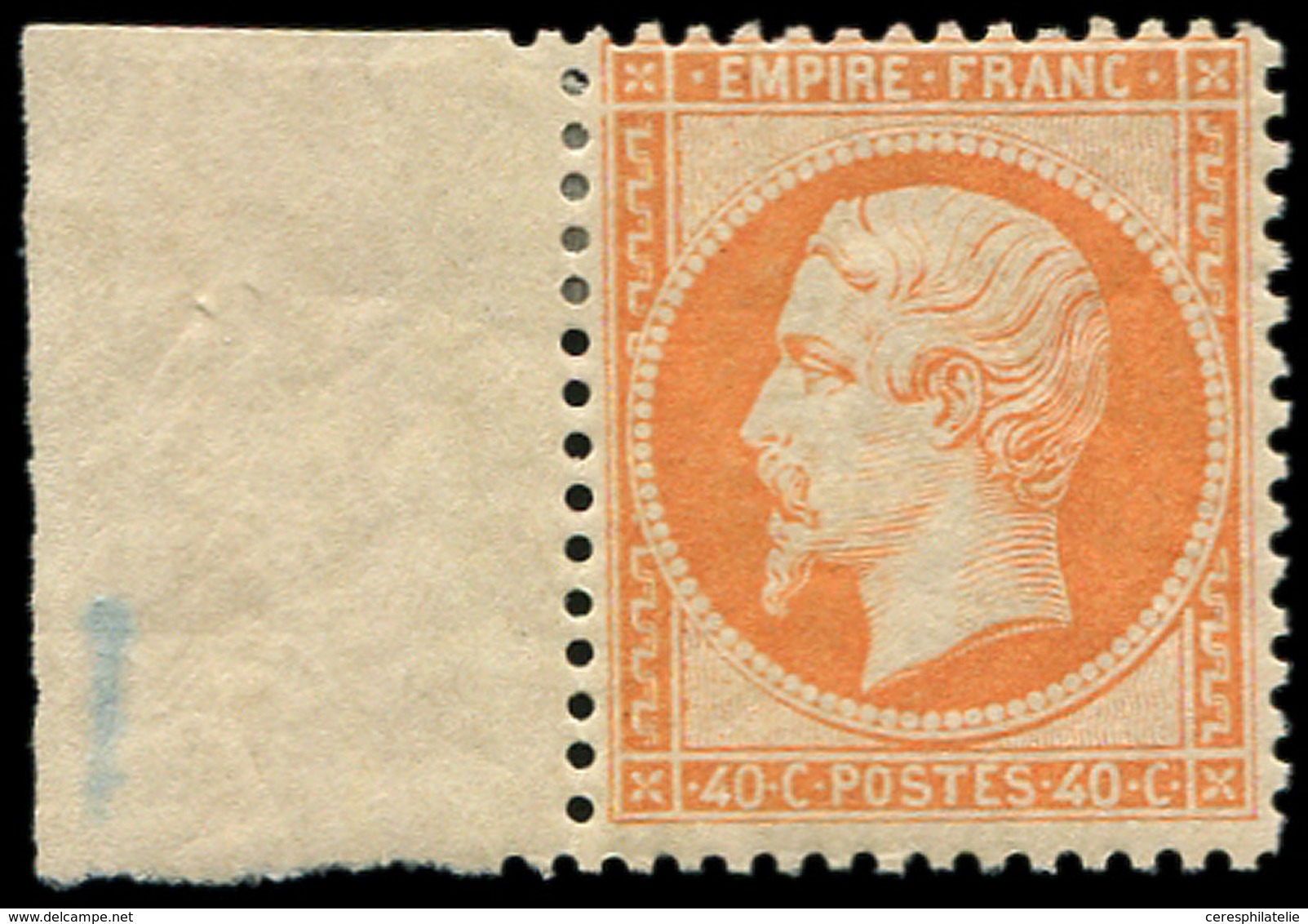 * EMPIRE DENTELE - 23   40c. Orange, Bdf, Frais Et TB - 1862 Napoléon III