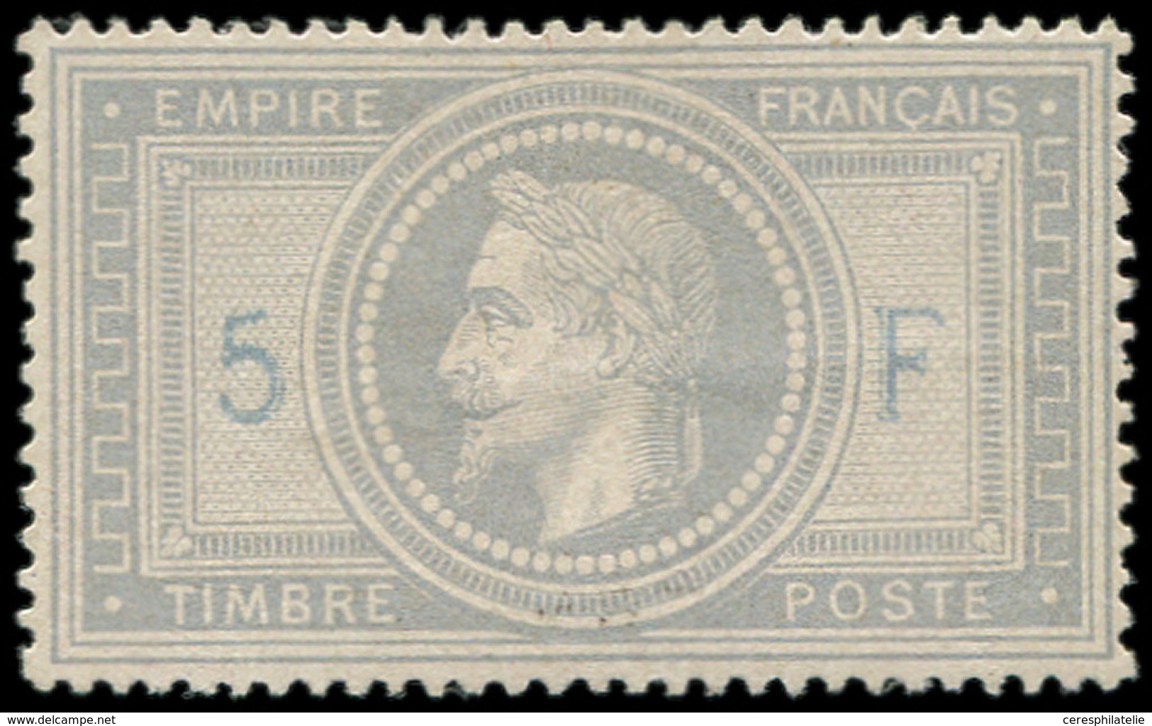 * EMPIRE LAURE - 33    5f. Violet-gris, Petite Froiss. Horiz., Gomme Imparfaite, Aspect TB. J - 1863-1870 Napoléon III Con Laureles