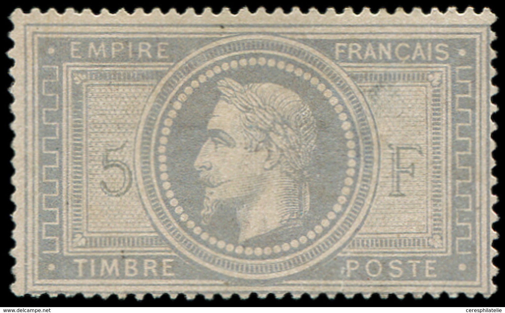 * EMPIRE LAURE - 33    5f. Violet-gris, Pli S. 5 Mm Et Léger Pelurage, Aspect TB. C - 1863-1870 Napoléon III Con Laureles