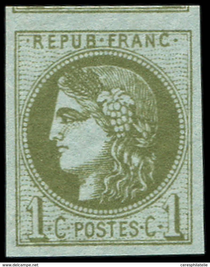 ** EMISSION DE BORDEAUX - 39B   1c. Olive, R II, Grandes Marges, Voisin En Haut, Superbe - 1870 Emisión De Bordeaux