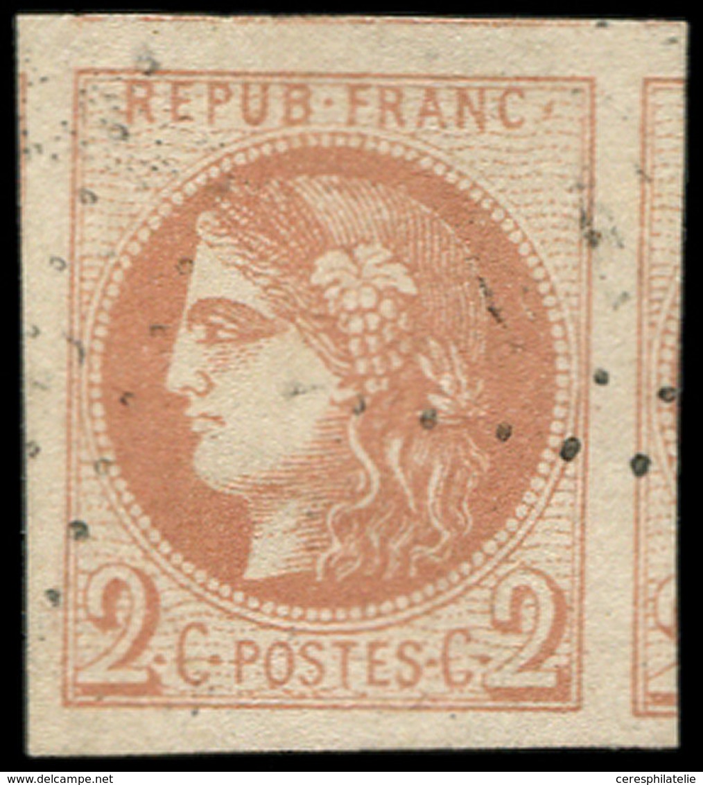 EMISSION DE BORDEAUX - 40B   2c. Brun-rouge, R II, Voisin à Droite, 2 Amorces De Voisins, Obl. GC, Frappe Légère, Superb - 1870 Emisión De Bordeaux