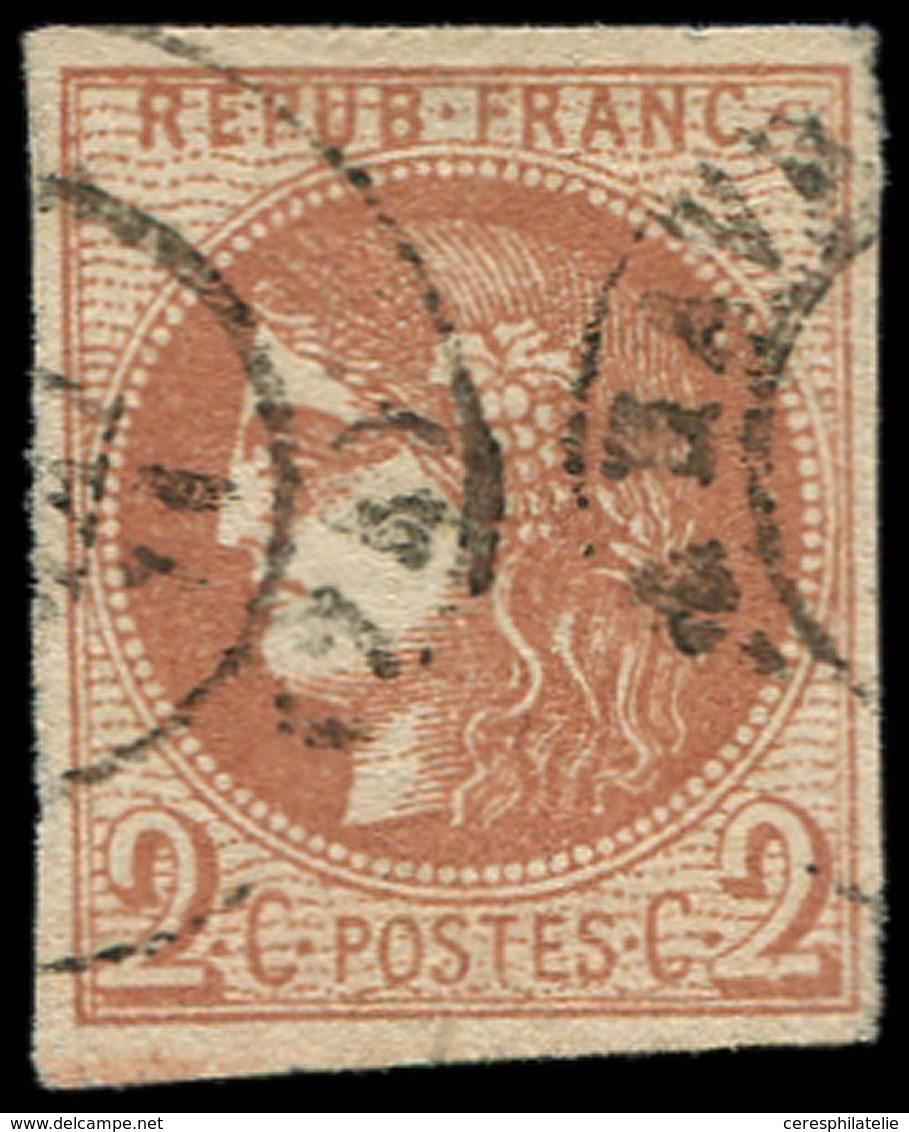 EMISSION DE BORDEAUX - 40B   2c. Brun-rouge, R II, Obl. Càd LE HAVRE, TB - 1870 Emisión De Bordeaux