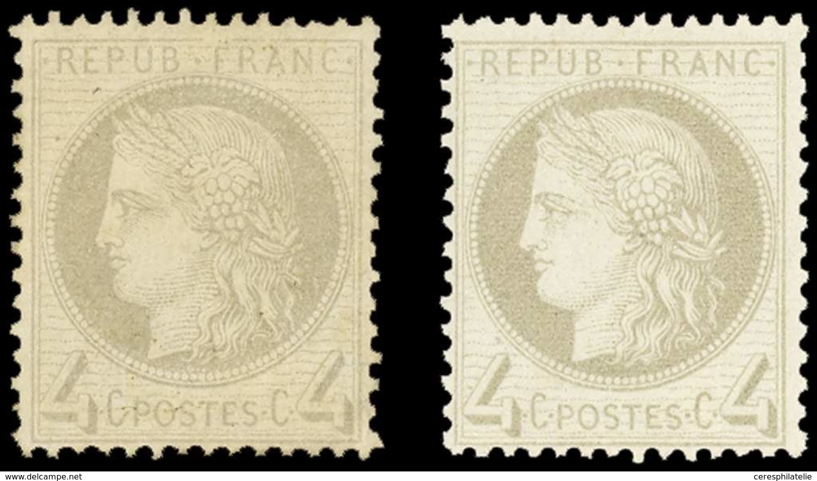 * CERES DENTELE - 52 Et 52a, 4c. Gris Et 4c. Gris-jaunâtre, TB - 1871-1875 Ceres