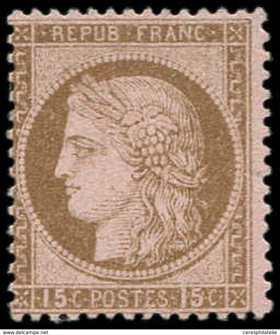 * CERES DENTELE - 55b  15c. Brun Sur Rose, ERREUR, Une Dent D'angle Restaurée, Sinon TB. C - 1871-1875 Ceres