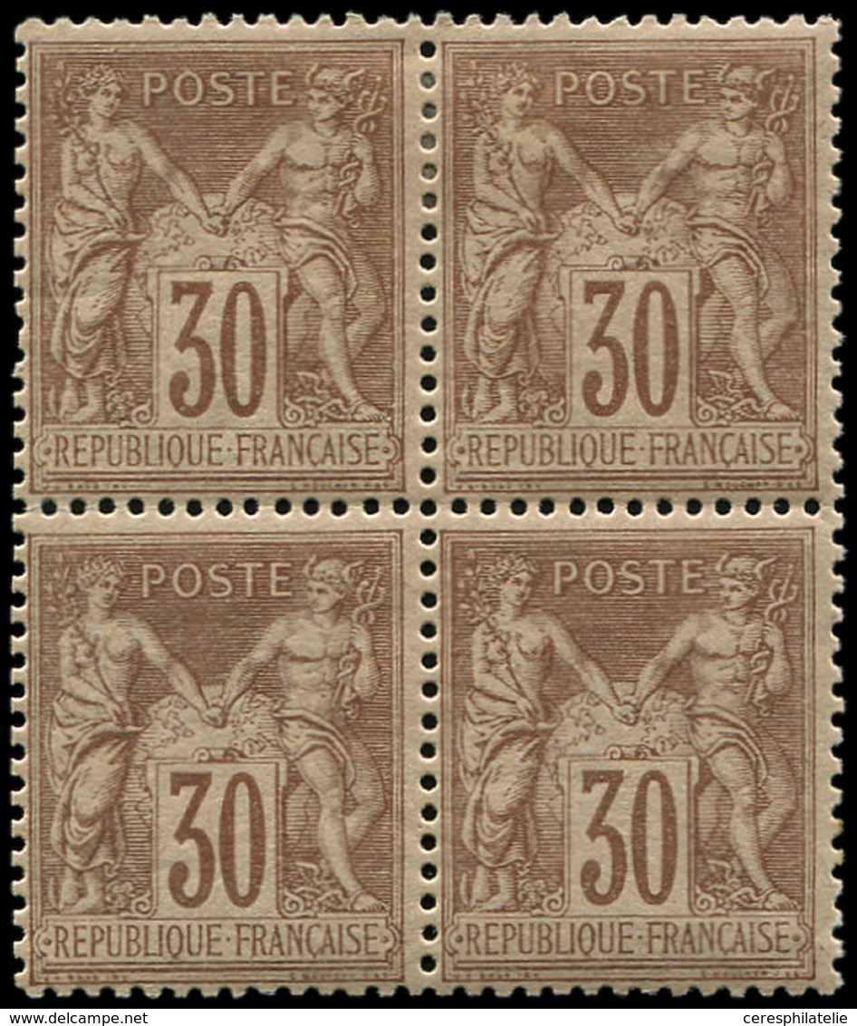 ** TYPE SAGE - 80a  30c. Brun, BLOC De 4, 2 Ex. *, TB - 1876-1878 Sage (Type I)