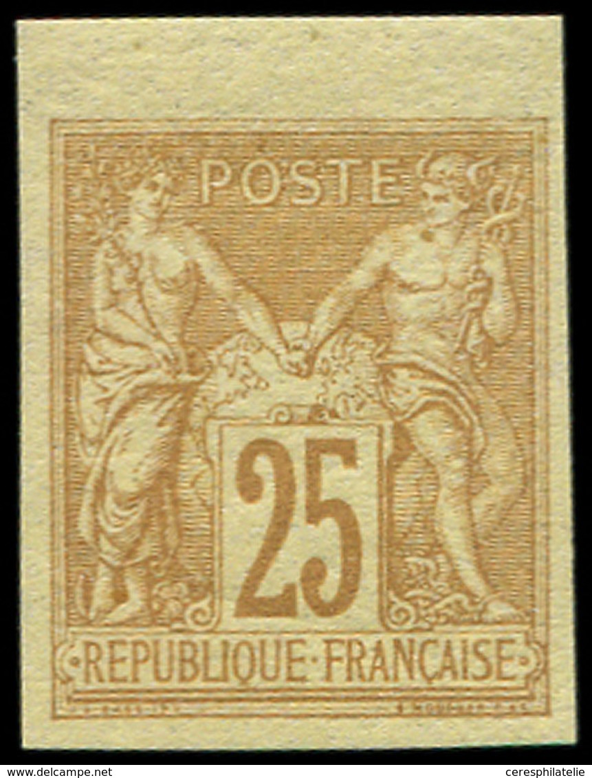 * TYPE SAGE - 92b  25c. Bistre Sur Jaune, NON DENTELE, Bdf, TB - 1876-1878 Sage (Type I)