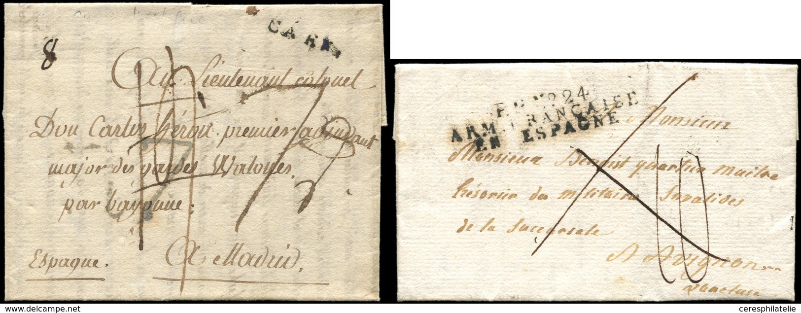 Let LETTRES SANS TIMBRE ET DOCUMENTS DIVERS - MP PP N°24/ARM. FRANCAISE/EN ESPAGNE S. LAC De Burgos Du 9/4/1809 Et Lettr - Otros & Sin Clasificación