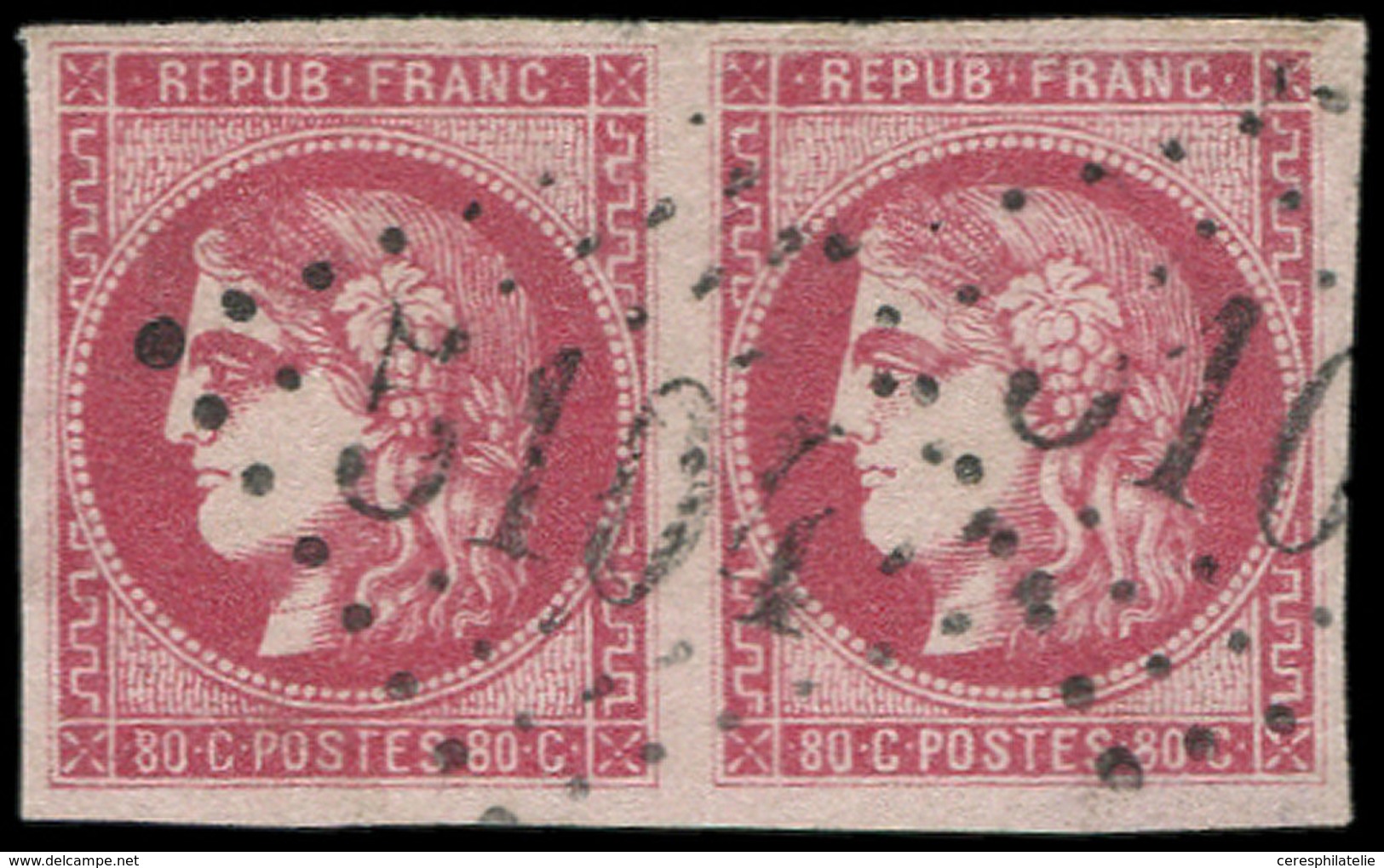 BUREAUX FRANCAIS A L'ETRANGER - N°49 PAIRE Obl. GC 5104 De SHANGHAI, TB - 1849-1876: Periodo Clásico