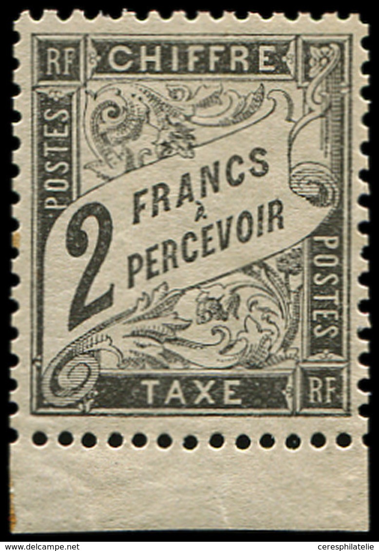 * TAXE - 23   2f. Noir, Petit Bdf, Ch. Un Peu Forte, Sinon TB, Signé Roumet - 1859-1959 Cartas & Documentos