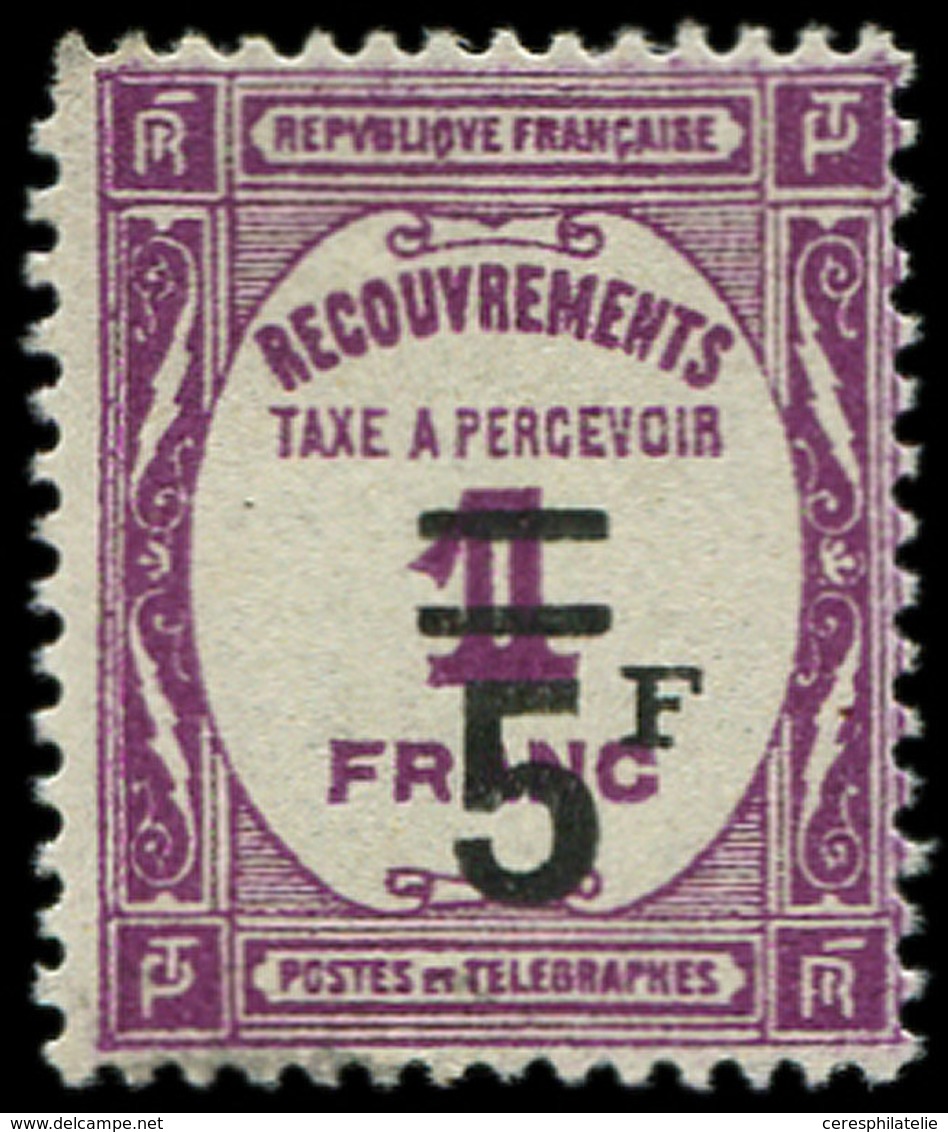 ** TAXE - 65   5f. S. 1f. Lilas, TB - 1859-1959 Cartas & Documentos