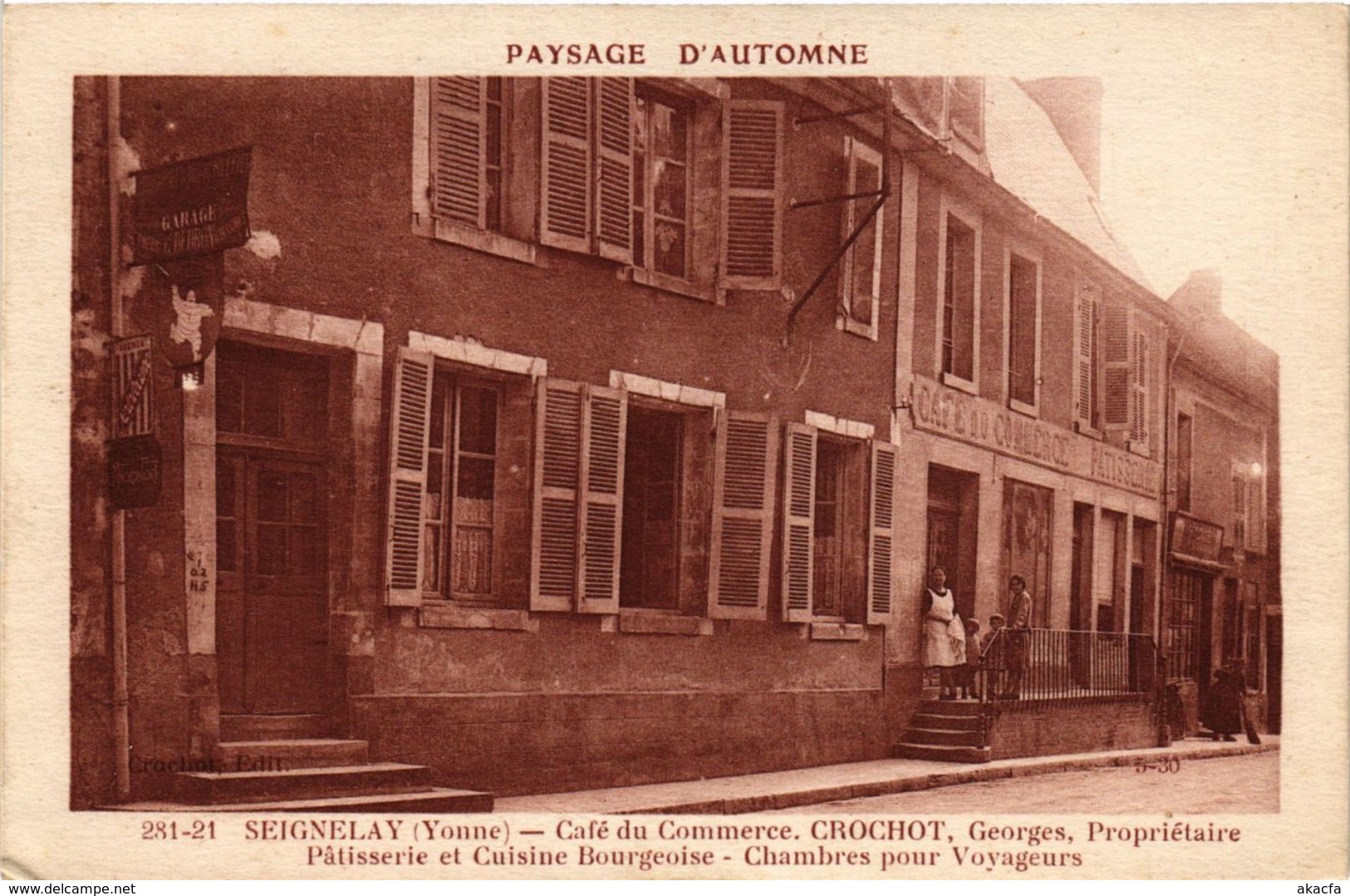 CPA SEIGNELAY - Café Du Commerce Crochot Georges Proprietaire (358178) - Seignelay