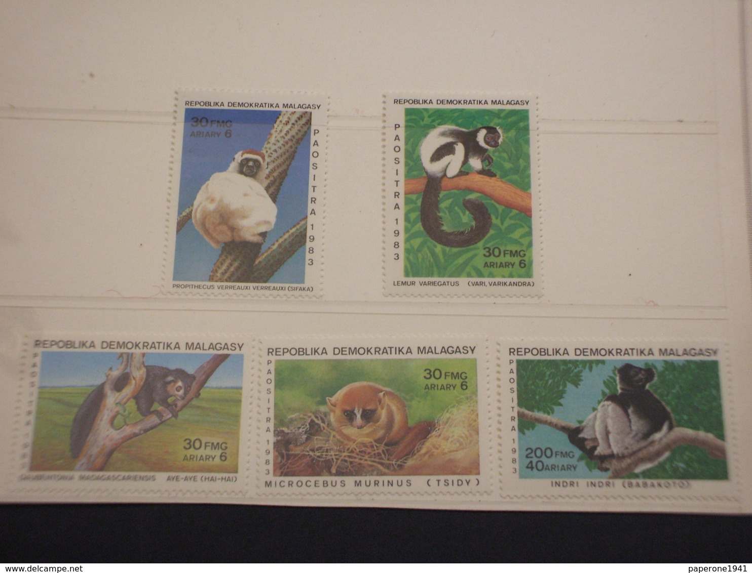 MADAGASCAR - 1983 LEMURI 5 VALORI - NUOVI(++) - Madagascar (1960-...)