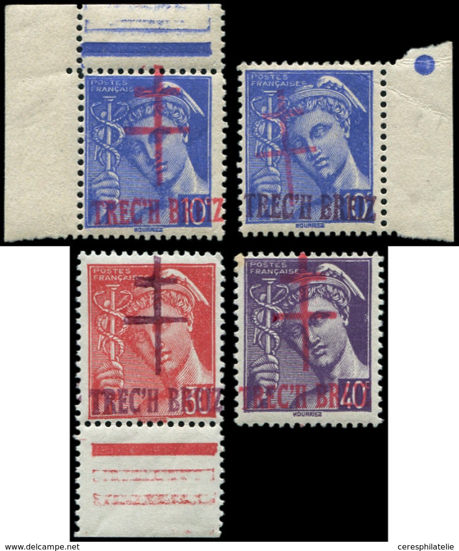 ** TIMBRES DE LIBERATION - BRETAGNE TRECH BREIZ 1/3 Et N°1 Texte En Noir, TB - Liberación