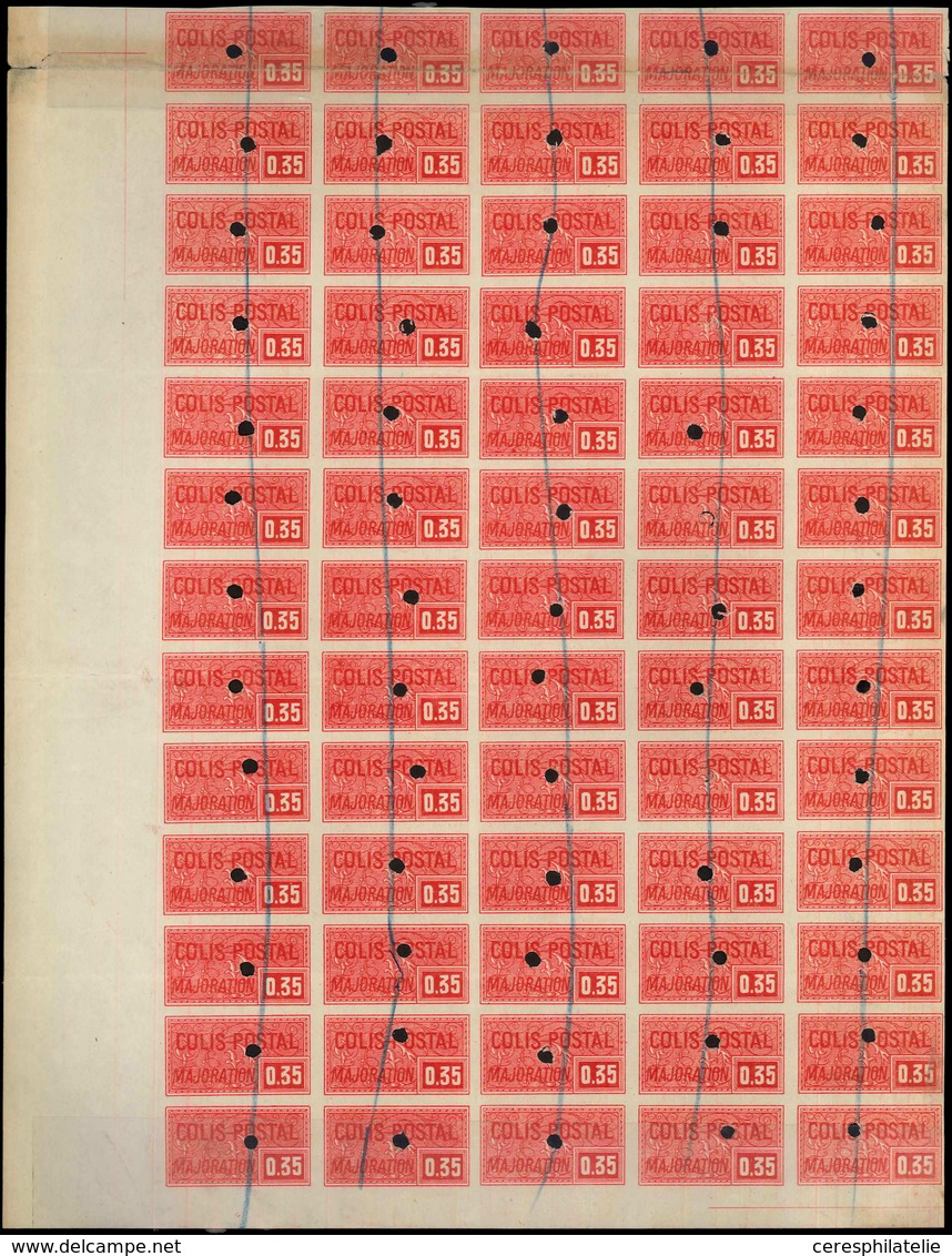 (*) COLIS POSTAUX  (N° Et Cote Maury) - 20   0,35 Rouge, BLOC De 65 NON DENTELE Avec Bords, Annulé à L'emporte Pièce Et  - Nuevos