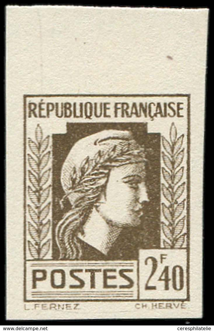 ** ESSAIS DE COULEURS NON DENTELES - 641   Marianne,  2f.40, ESSAI De COULEUR En Brun, NON DENTELE Bdf, TB, Cote Maury - Otros & Sin Clasificación