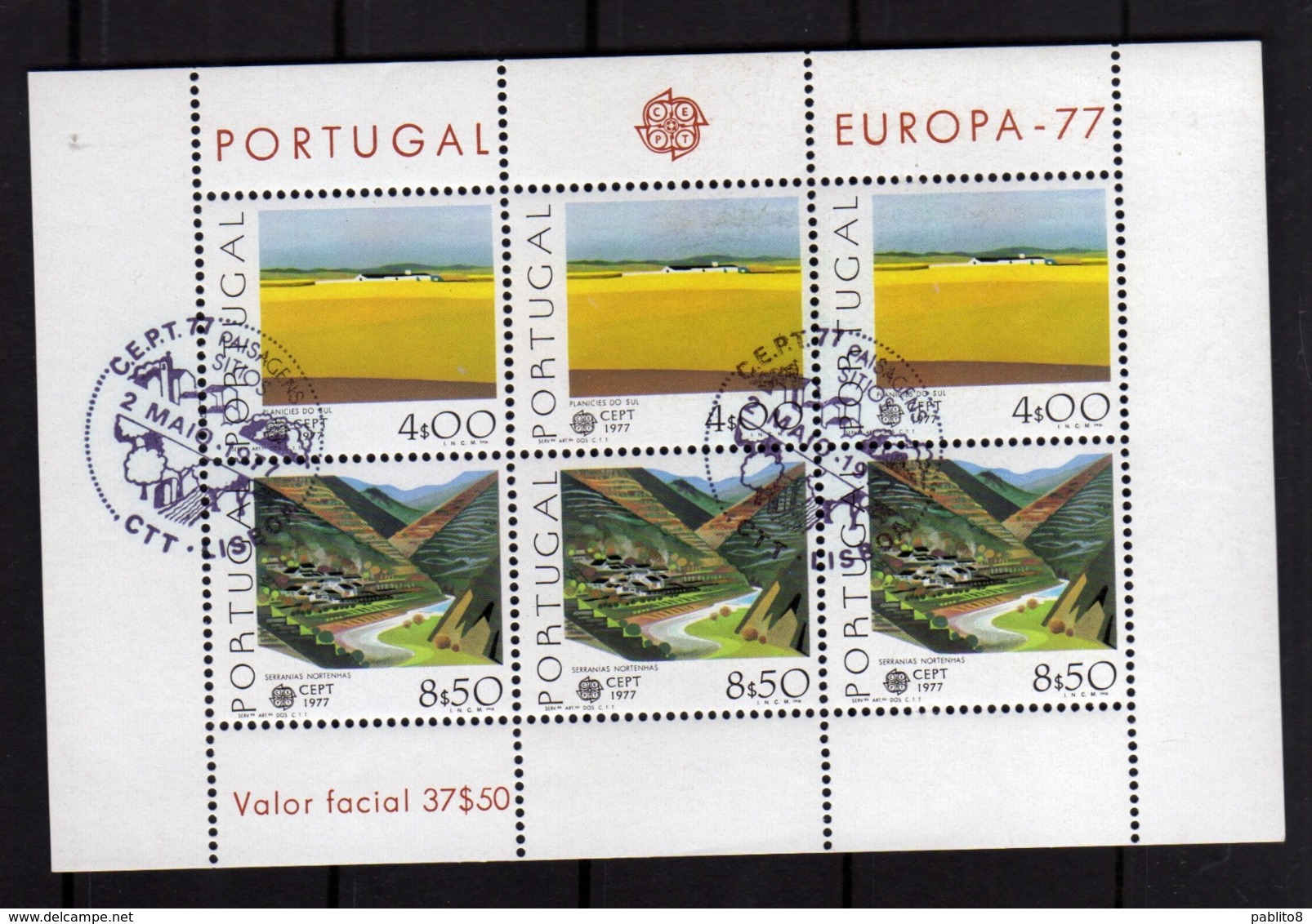 PORTOGALLO PORTUGAL 1977 FOGLIETTO EUROPA SOUVENIR SHEET FIRST DAY SPECIAL CANCEL FDC - Nuovi