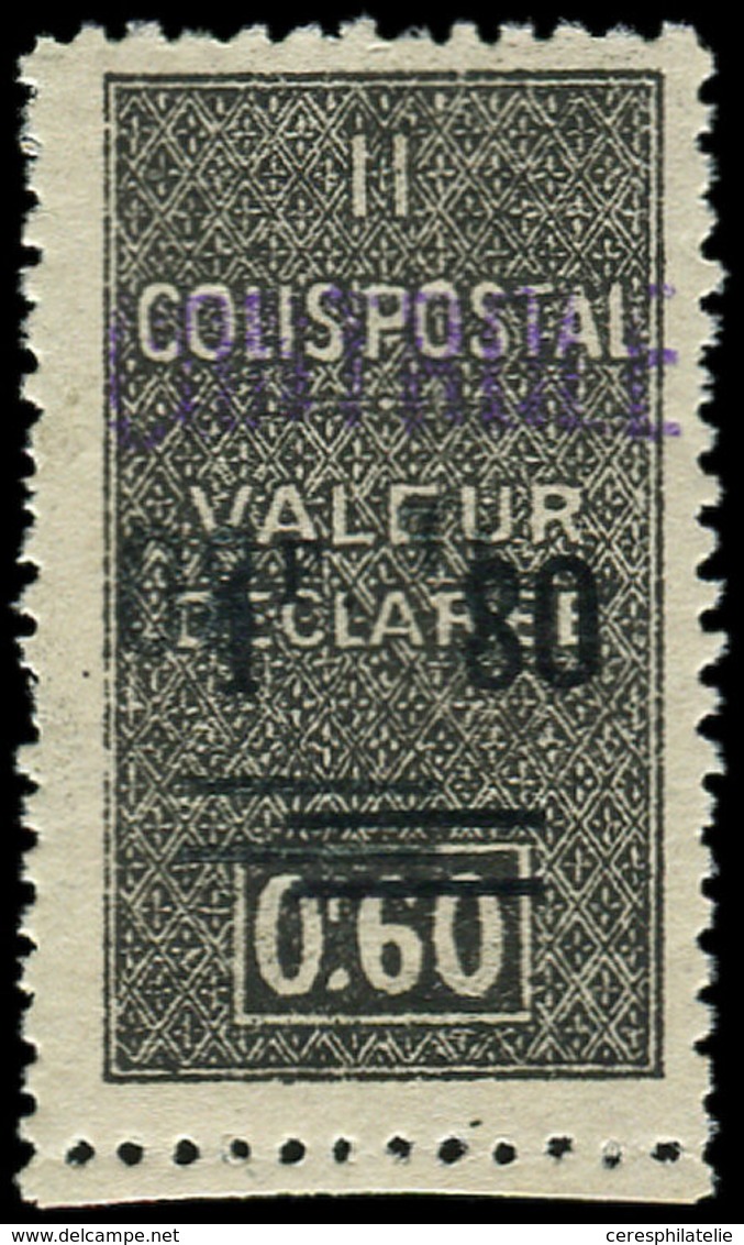 ** ALGERIE Colis Px 70a : 1f80 S. 0,60, DOUBLE Surcharge Noire, TB - Parcel Post