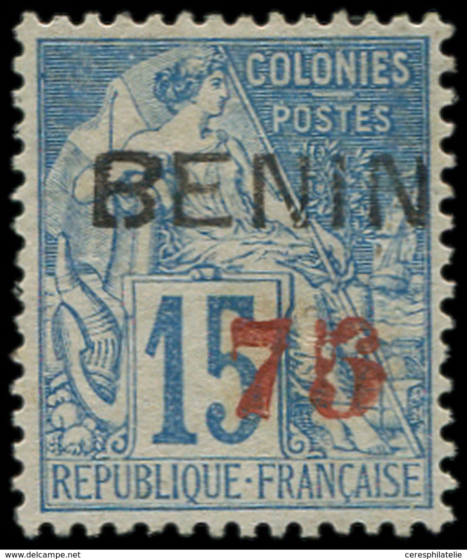 (*) BENIN 16 : 75 Sur 15c. Bleu, Surcharge ROUGE, TB. Br - Other & Unclassified