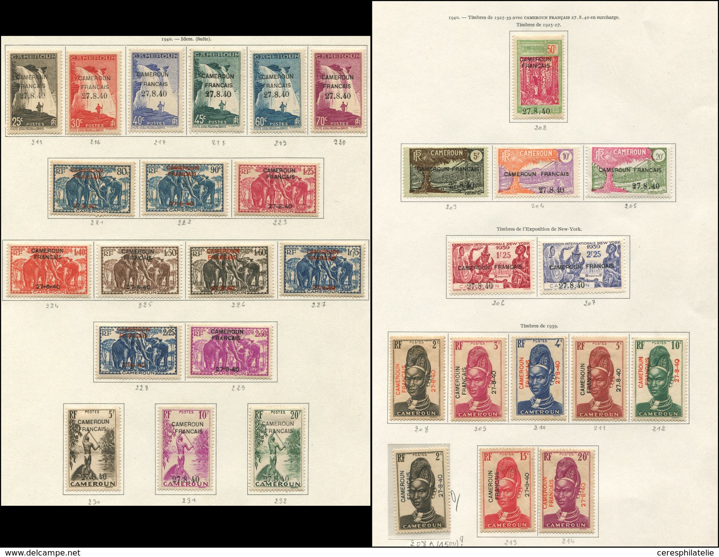 * CAMEROUN 202/32 : Série FRANCE LIBRE De 1940, TB - Other & Unclassified