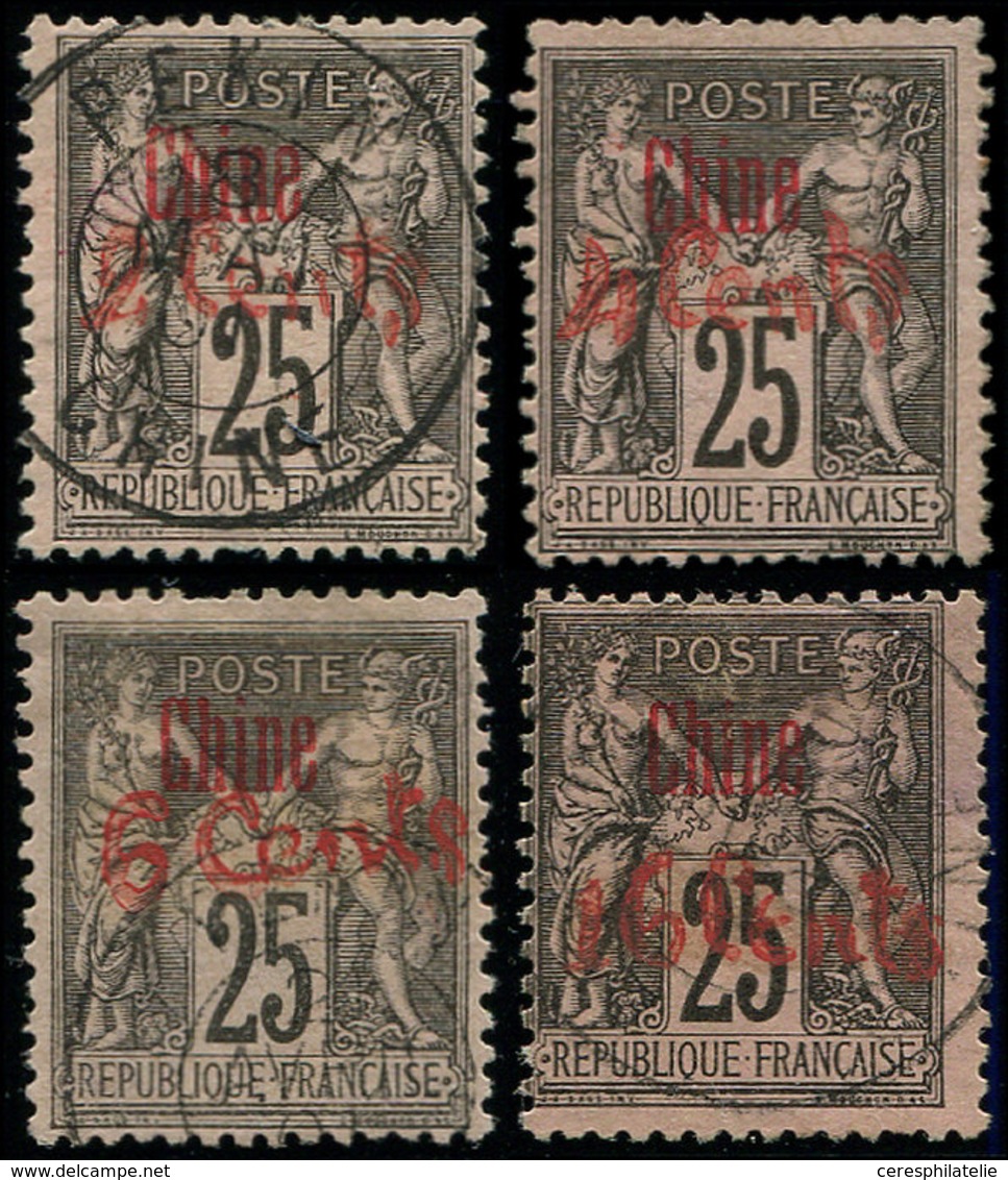 CHINE 19/22 : Sage Surch. De 1901, Obl. Sf. N°20 (*), N°19 Et 21 Dc, Les Autres TB - Other & Unclassified