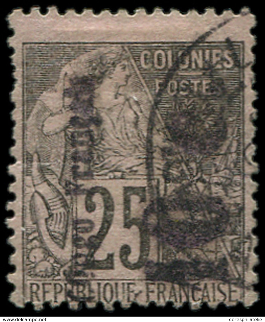 CONGO 5b : 10c. Sur 25c. Noir Sur Rose, Surcharge Verticale, Obl., TB - Other & Unclassified