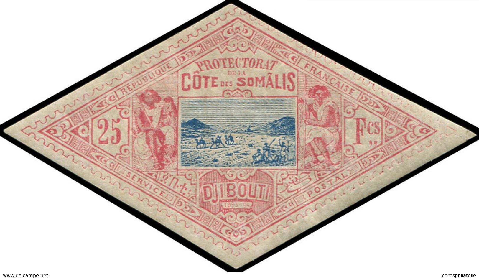 * COTE DES SOMALIS 20 : 25f. Rose Et Bleu, Inf. Trace De Ch., TB - Other & Unclassified