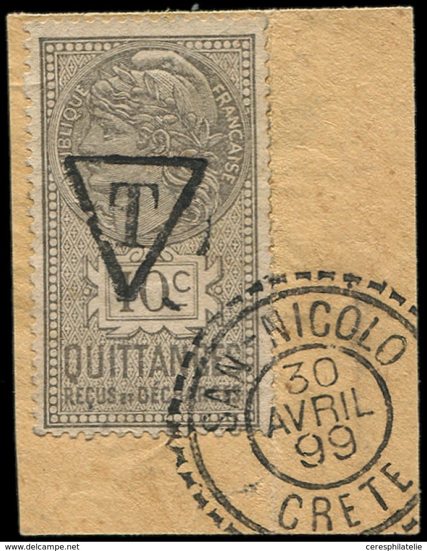 CRETE Fiscal De France, 10c. Quittances Obl. T Et Càd SAN NICOLO 30/4/99 S. Fragt, Superbe - Otros & Sin Clasificación