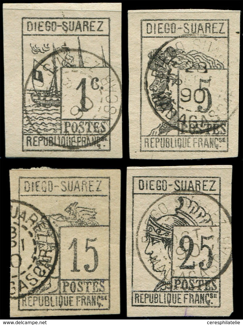 DIEGO SUAREZ 6/9 : Série Litho De 1890, Obl., TB - Other & Unclassified