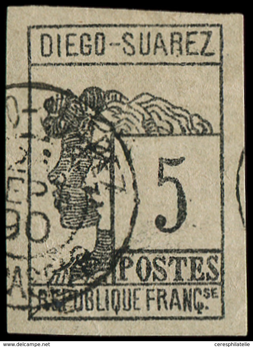 DIEGO SUAREZ 7 : 5c. Gris Noir, Obl. Càd, TB. C - Otros & Sin Clasificación