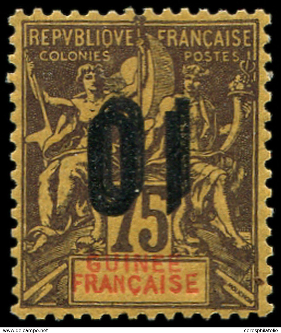 * GUINEE 54a : 10 Sur 75c., Violet Sur Orange, DOUBLE Surch. RENVERSEE, TB - Other & Unclassified