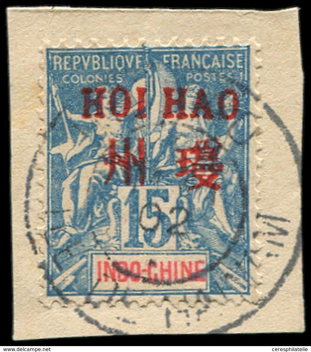 HOI-HAO 7 : 15c. Bleu, Surcharge Rouge, Obl. S. Fragt, TB - Other & Unclassified