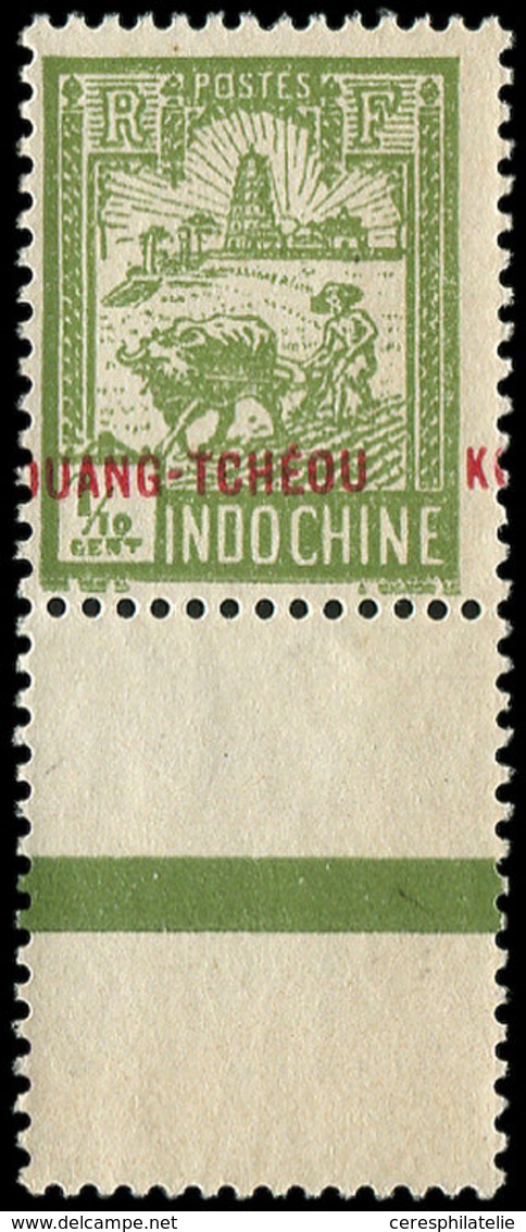 ** KOUANG-TCHEOU 73 : 1/10c. Olive, Surch. A CHEVAL, TB - Other & Unclassified