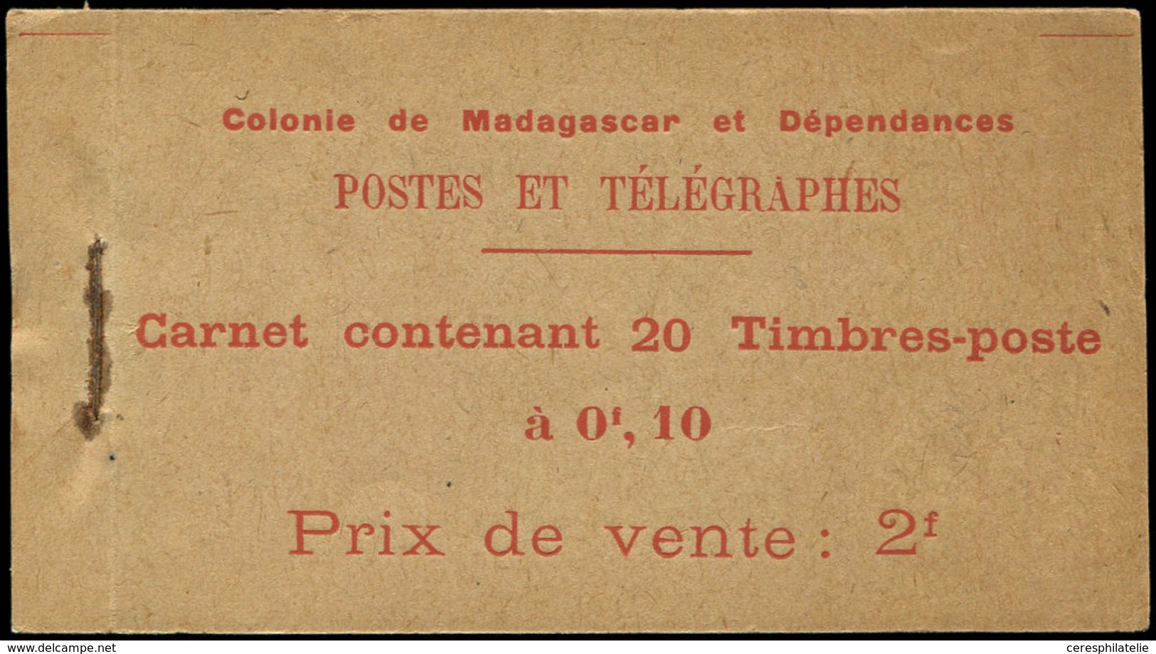 MADAGASCAR Carnet 2 : 10c. Rose Et Brun, Carnet De 20, TB, Cote Et N° Maury - Other & Unclassified