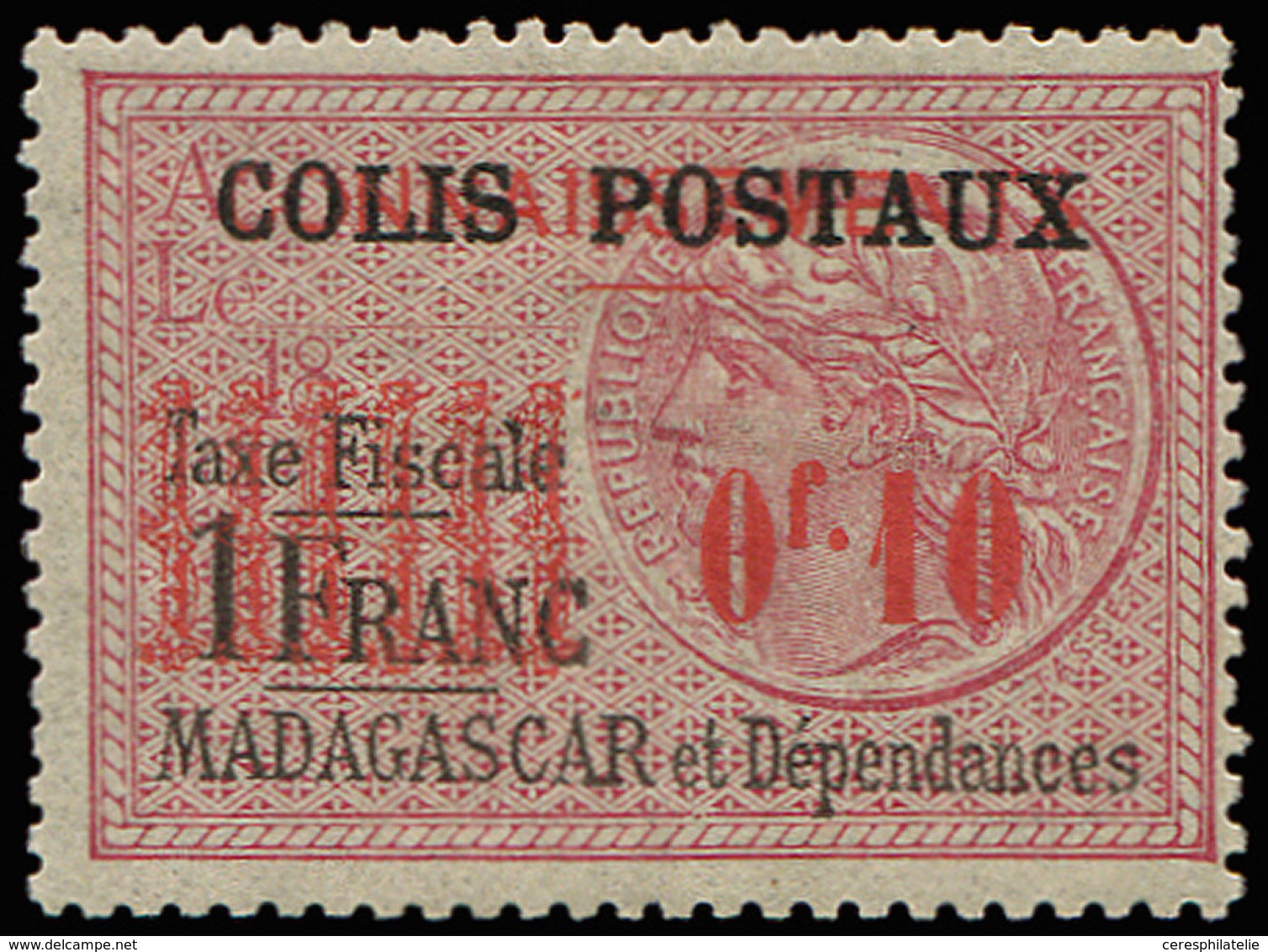 * MADAGASCAR Colis Px 2 : 0f.10 Sur 1f. Rose Et Noir, TB - Other & Unclassified